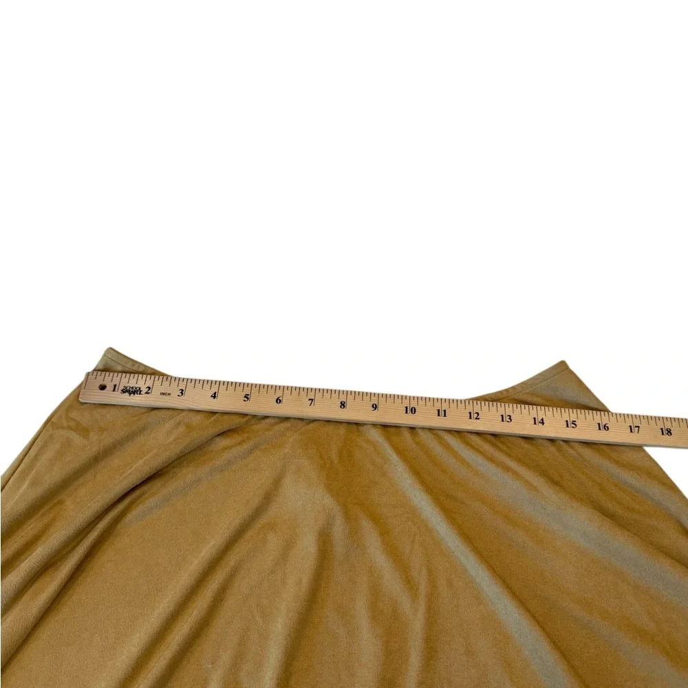 WeWoreWhat Faux Suede Flounce Skater Skirt XXL Camel Mini A-Line NWT Festival